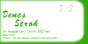 denes stroh business card